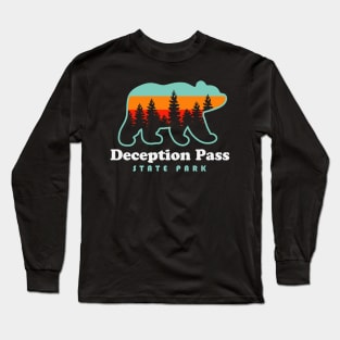 Deception Pass State Park Hikes Washington Camping Bear Long Sleeve T-Shirt